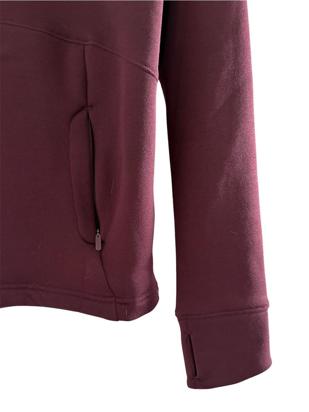 Athleta Maroon High-Neck Pullover Jacket with Thumb Holes - Picture 3 of 7